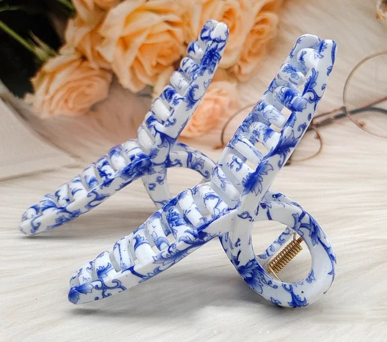 MARTINA hair clip Toile de Jouy 