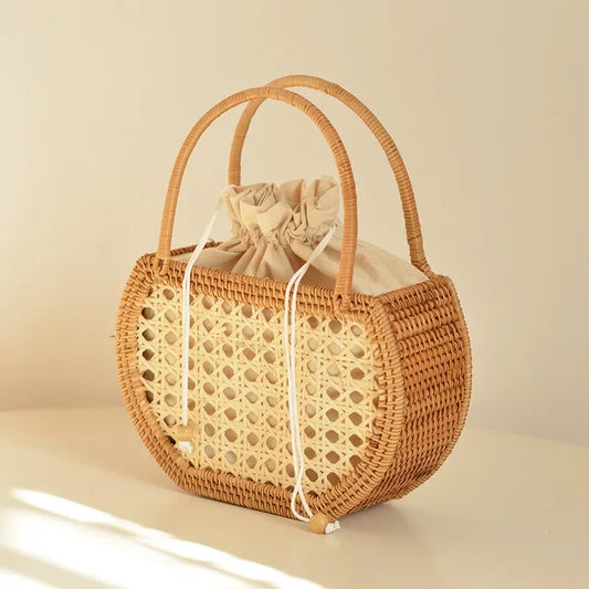 ELISABETH Rattan Basket Handbag