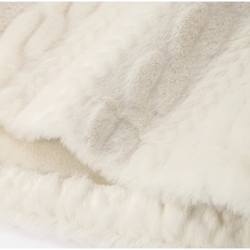 AGNES lange warme Kunstpelz Strickjacke