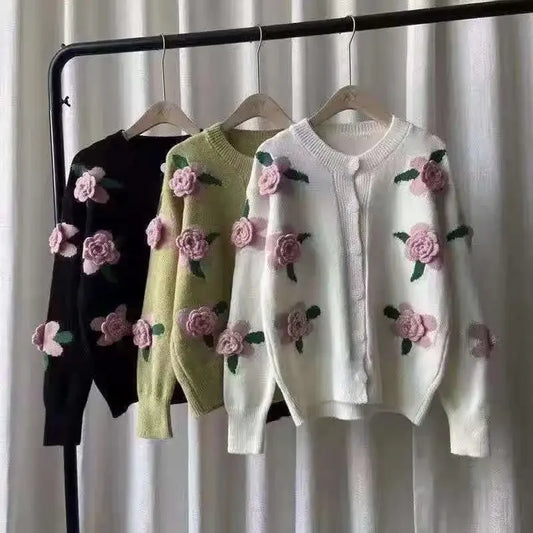 ROSI Rosen Strickjacke