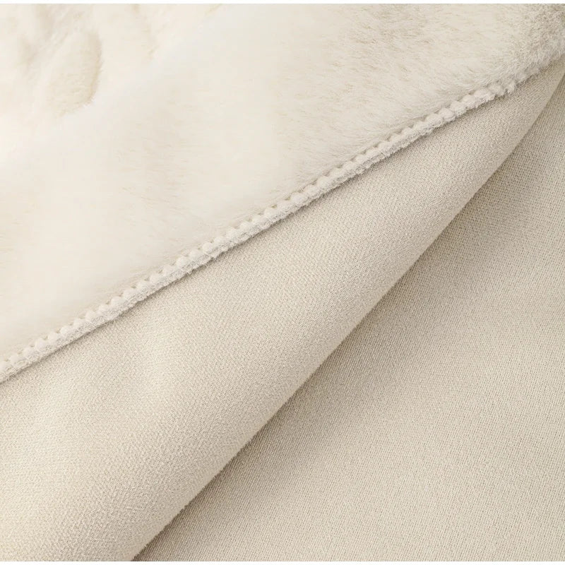 AGNES lange warme Kunstpelz Strickjacke
