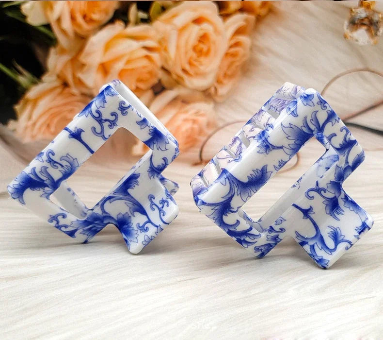 MARTINA hair clip Toile de Jouy 