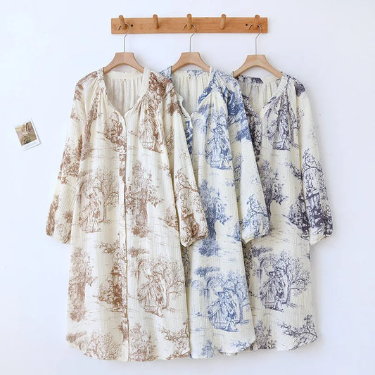 VIKTORIA Toile de Jouy nightdress I blouse dress